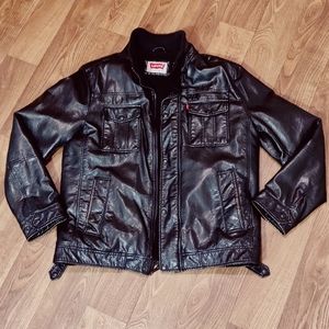 Levi's Vintage deer faux leather sherpa lined military jacket